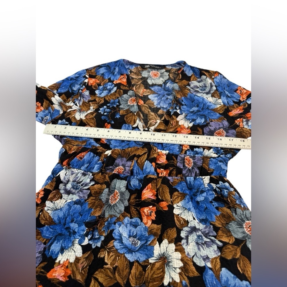 Zara Tropical Print Viscose Blend Dress Small - Picture 12 of 14